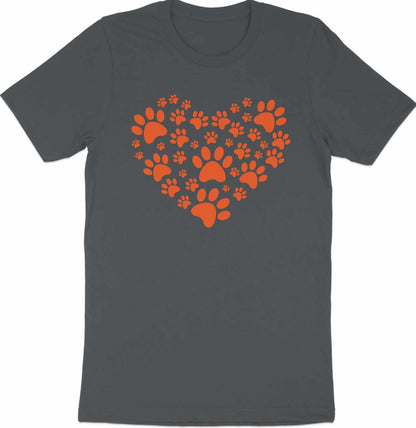 Paw-Filled Love Tee - Canine Devotion Heart Design