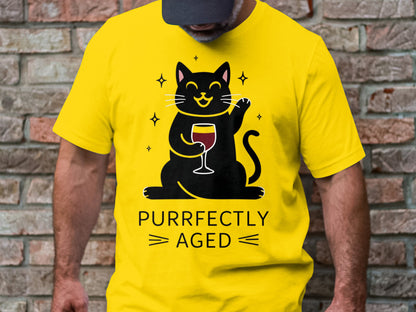 Purrfectly Aged - Wine Connoisseur Cat Tee