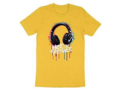 DJ Headphones - 'Music Is The Answer' Graffiti Headphones Tee