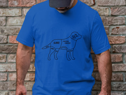 Canine Caress Map - 'Scratch And Pet Guide' Comfort Zones Tee