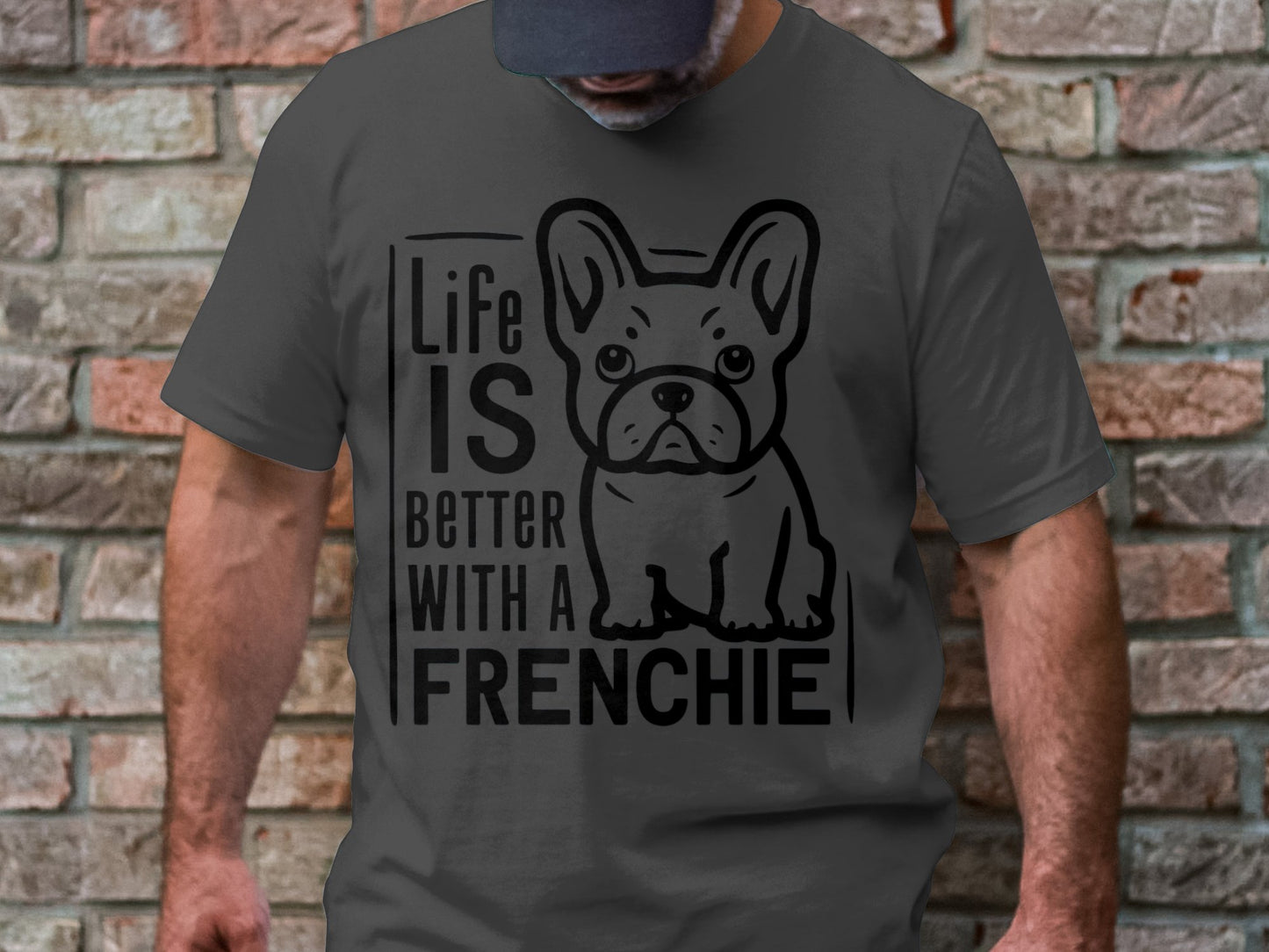 Frenchie Love Tee - Canine Charm in Monochrome