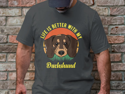 Grassy Gaze - 'Life is Better with My Dachshund' Circular Dog Tee