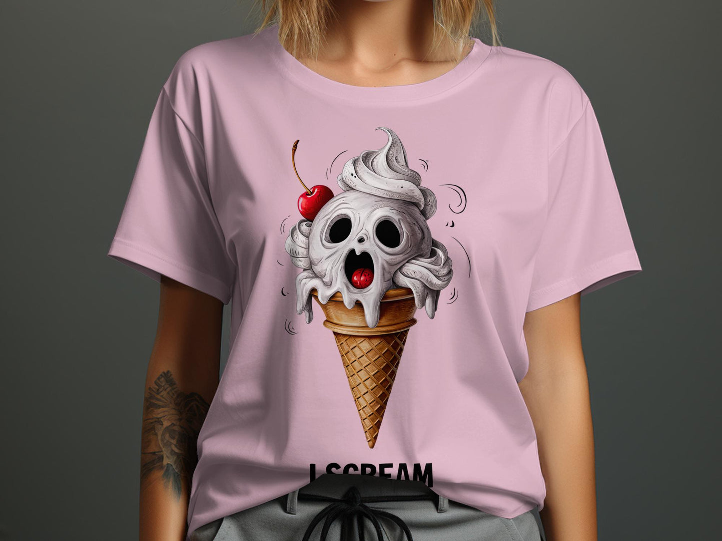 Chilling Treat Tee - Spooky & Sweet Ice Cream Skull
