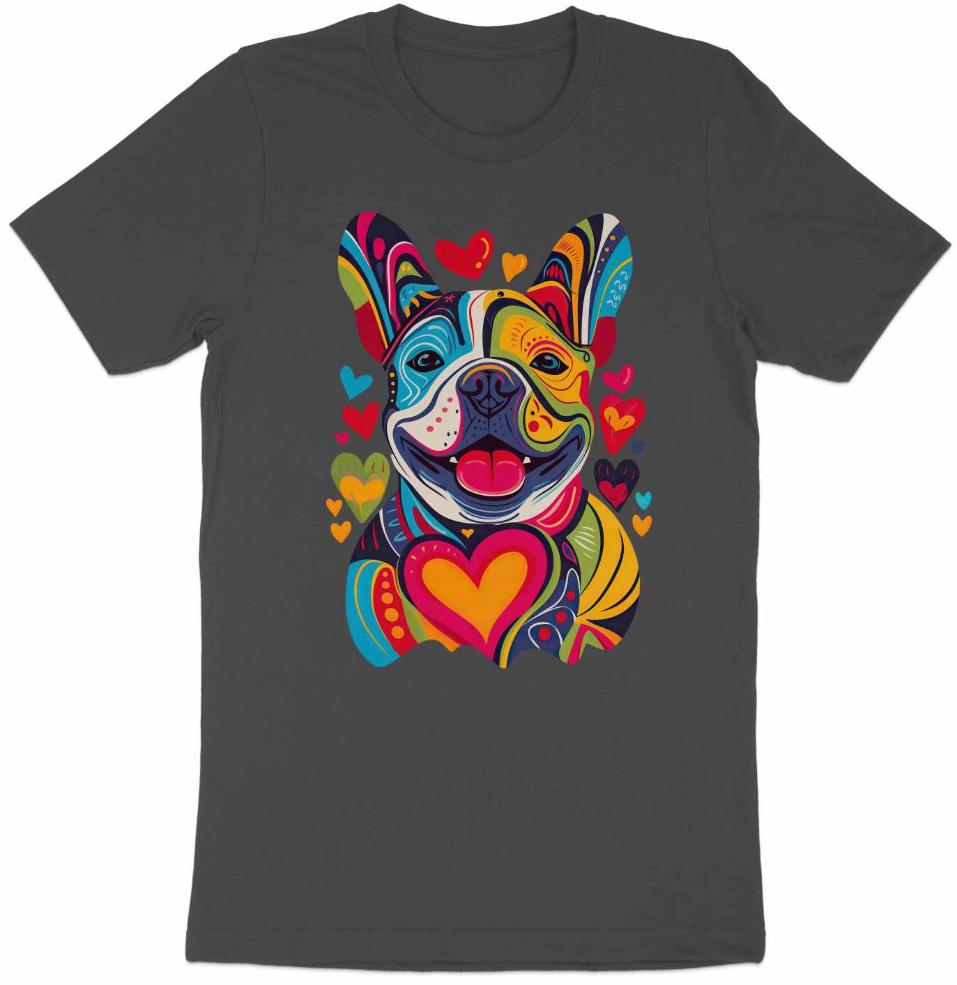 French Bulldog Festival of Hearts Tee - Vibrant & Loving