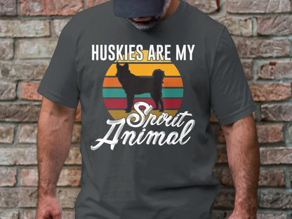 Retro Spirit Husky - 'Huskies are My Spirit Animal' Tee