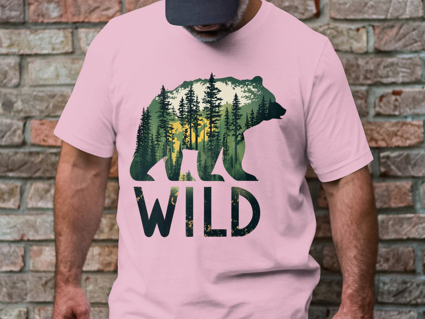 Wilderness Echo - Bear And Forest Vector Tee