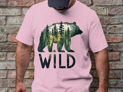 Wilderness Echo - Bear And Forest Vector Tee