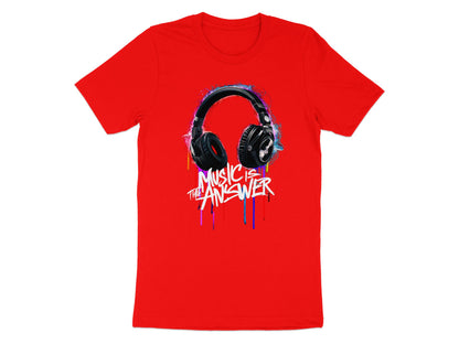 DJ Headphones - 'Music Is The Answer' Graffiti Headphones Tee
