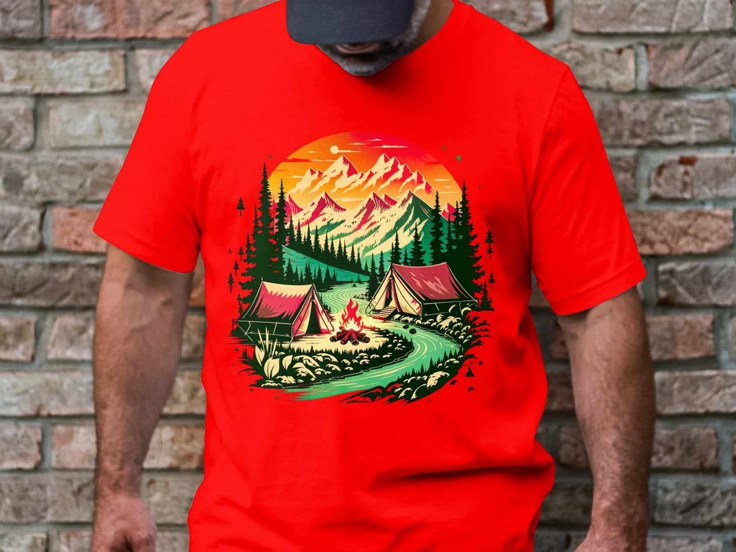 Bonfire Bliss by the River Tee – Embrace the Wilderness