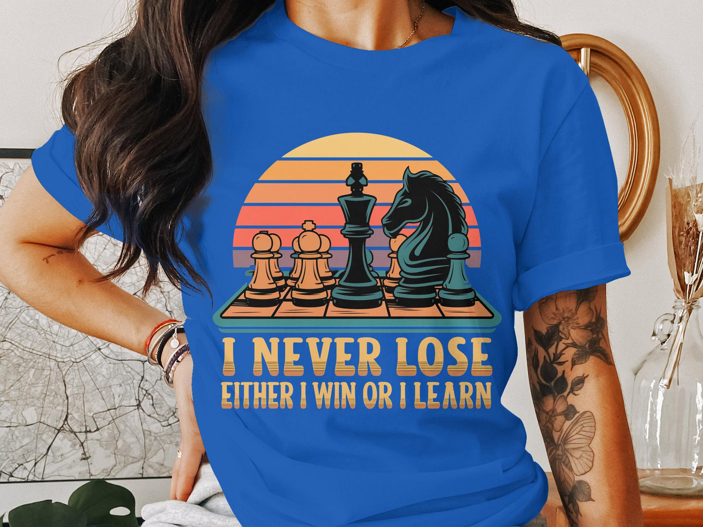 Master of the Game Chessboard Sunset Tee - Inspirational Strategy Shirt