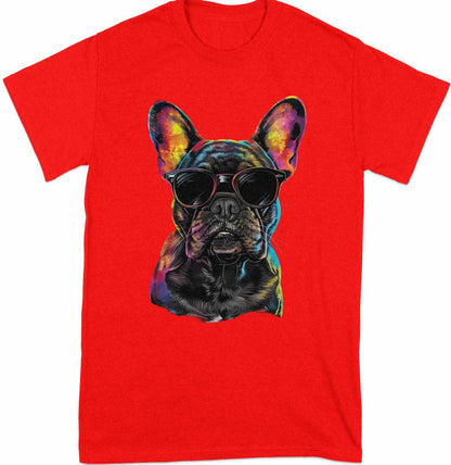 Vibrant Pup Tee - Frenchie Charm with a Colorful Twist!