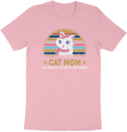 Retro Cat Mom Legend Tee - Chic Feline Fashion Statement