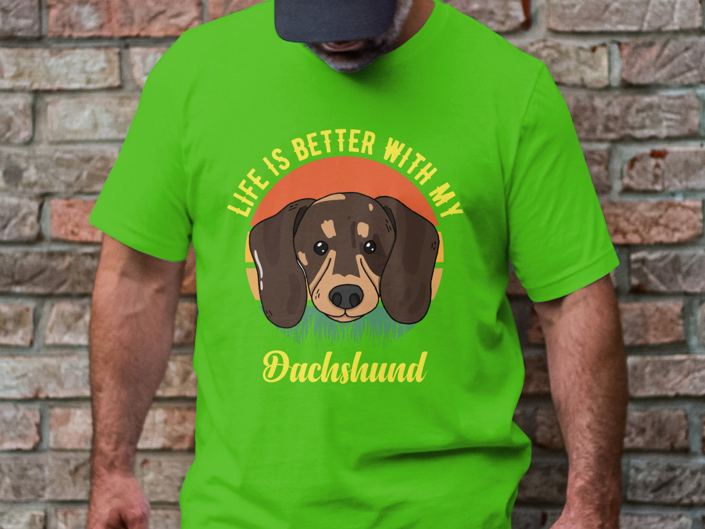 Grassy Gaze - 'Life is Better with My Dachshund' Circular Dog Tee