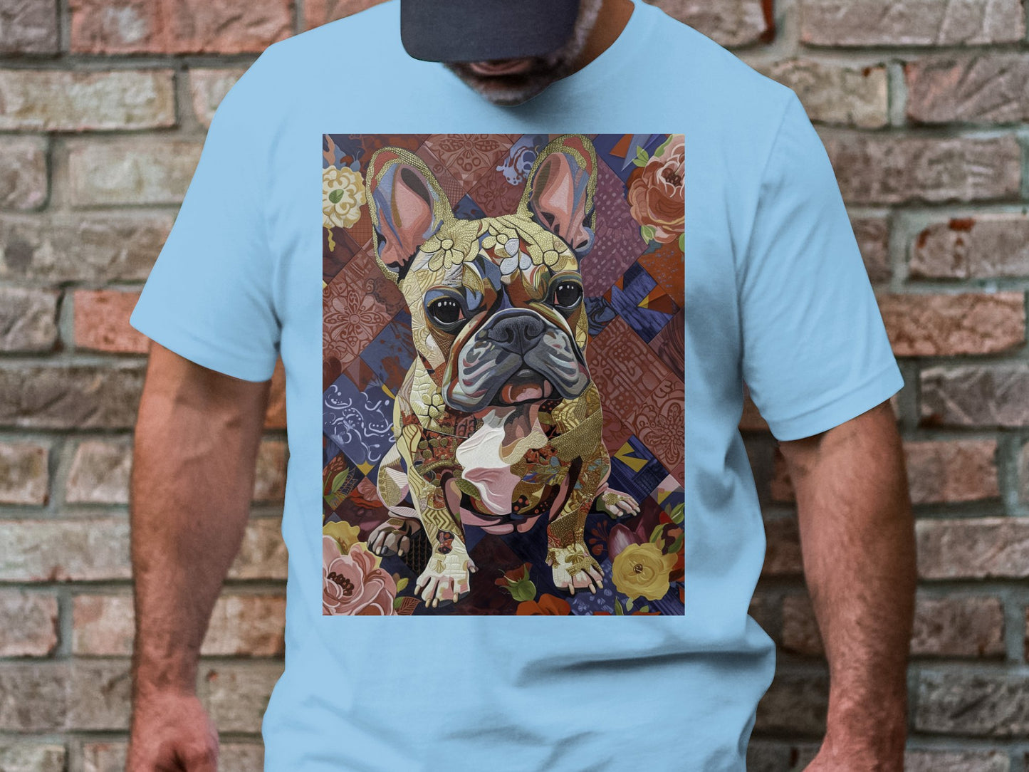Frenchie in Floral Tee - Petals of Personality