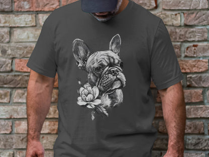 Frenchie Florals Tee - Elegance Meets Whimsy