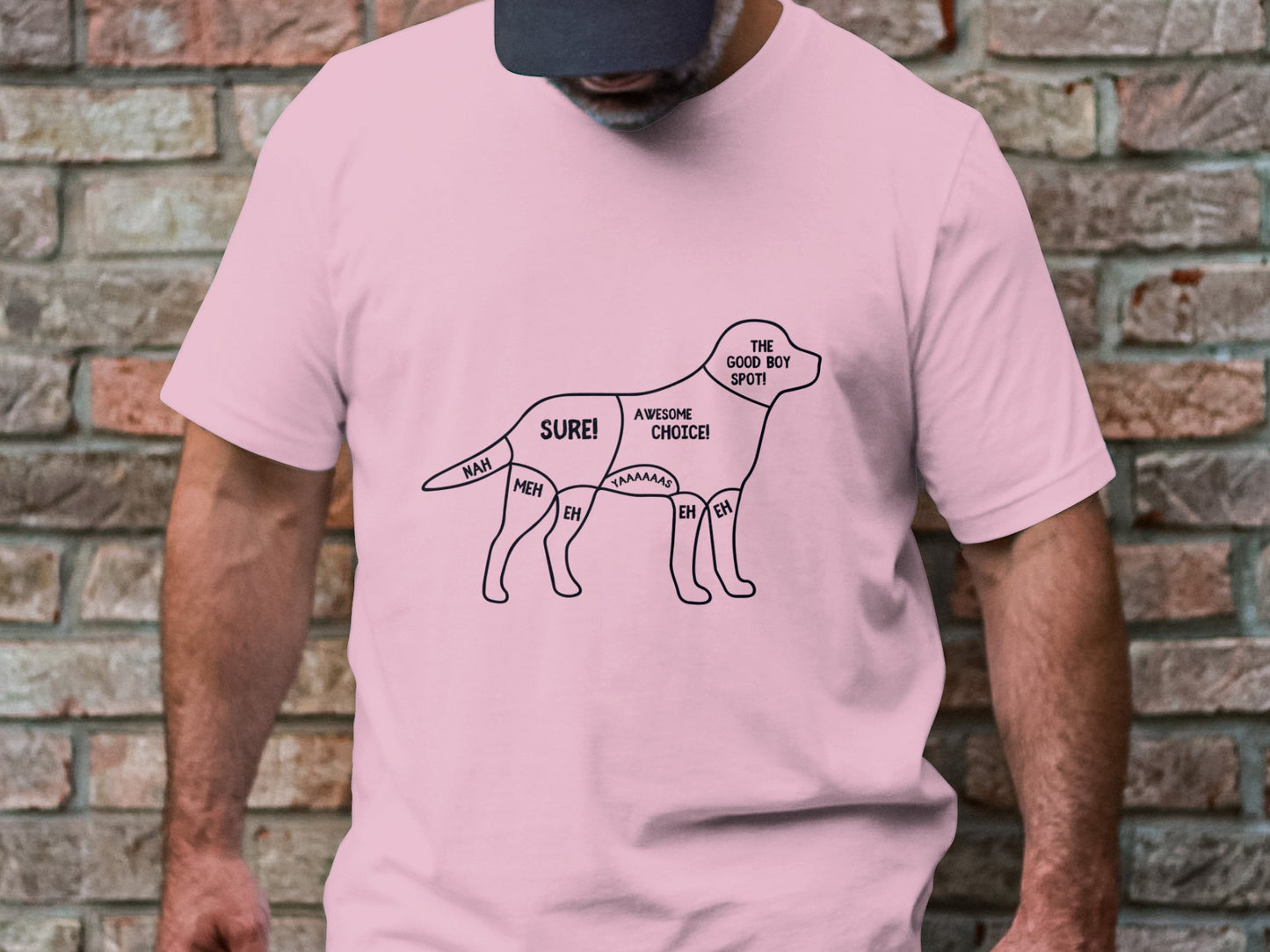 Canine Caress Map - 'Scratch And Pet Guide' Comfort Zones Tee