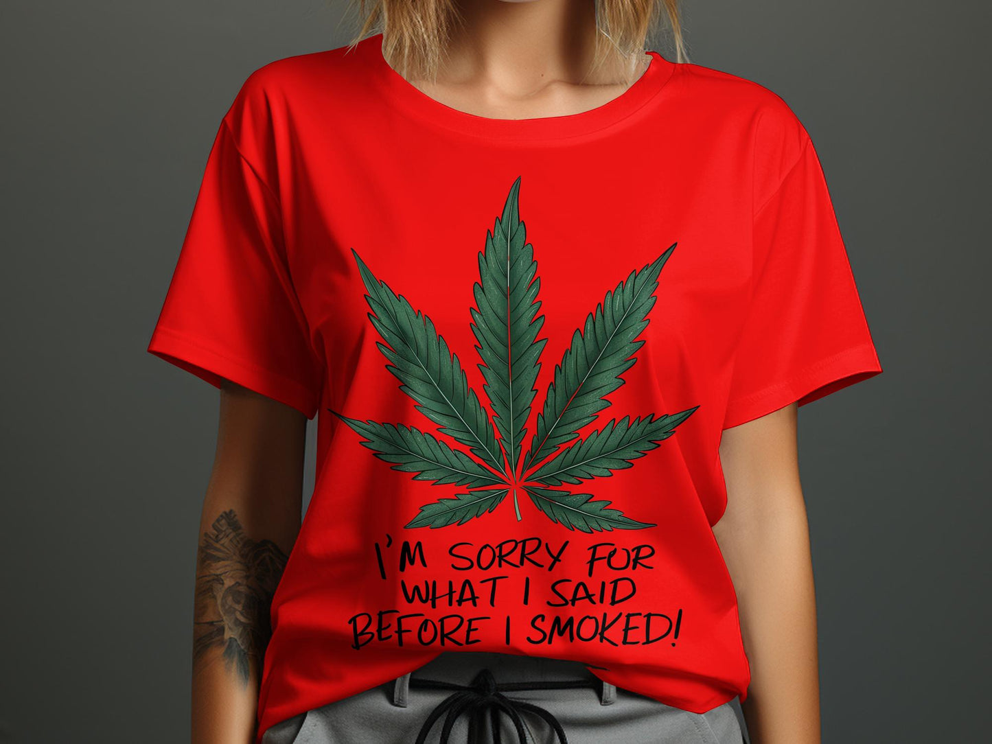 Herbal Apology - Humorous Cannabis Leaf Tee for Chill Vibes