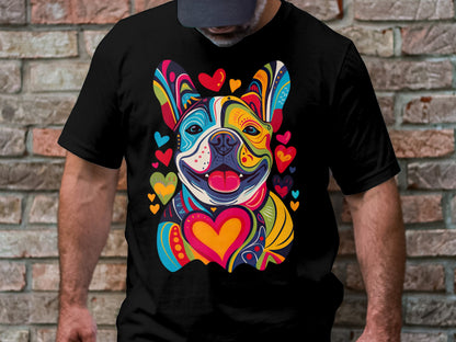 French Bulldog Festival of Hearts Tee - Vibrant & Loving
