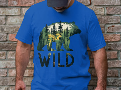 Wilderness Echo - Bear And Forest Vector Tee