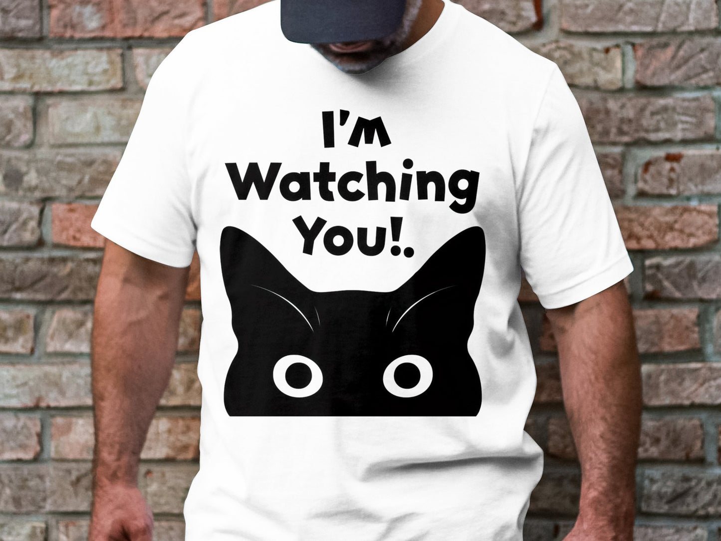 I'm Watching You! Cat Silhouette Tee - Whimsical Feline Fashion