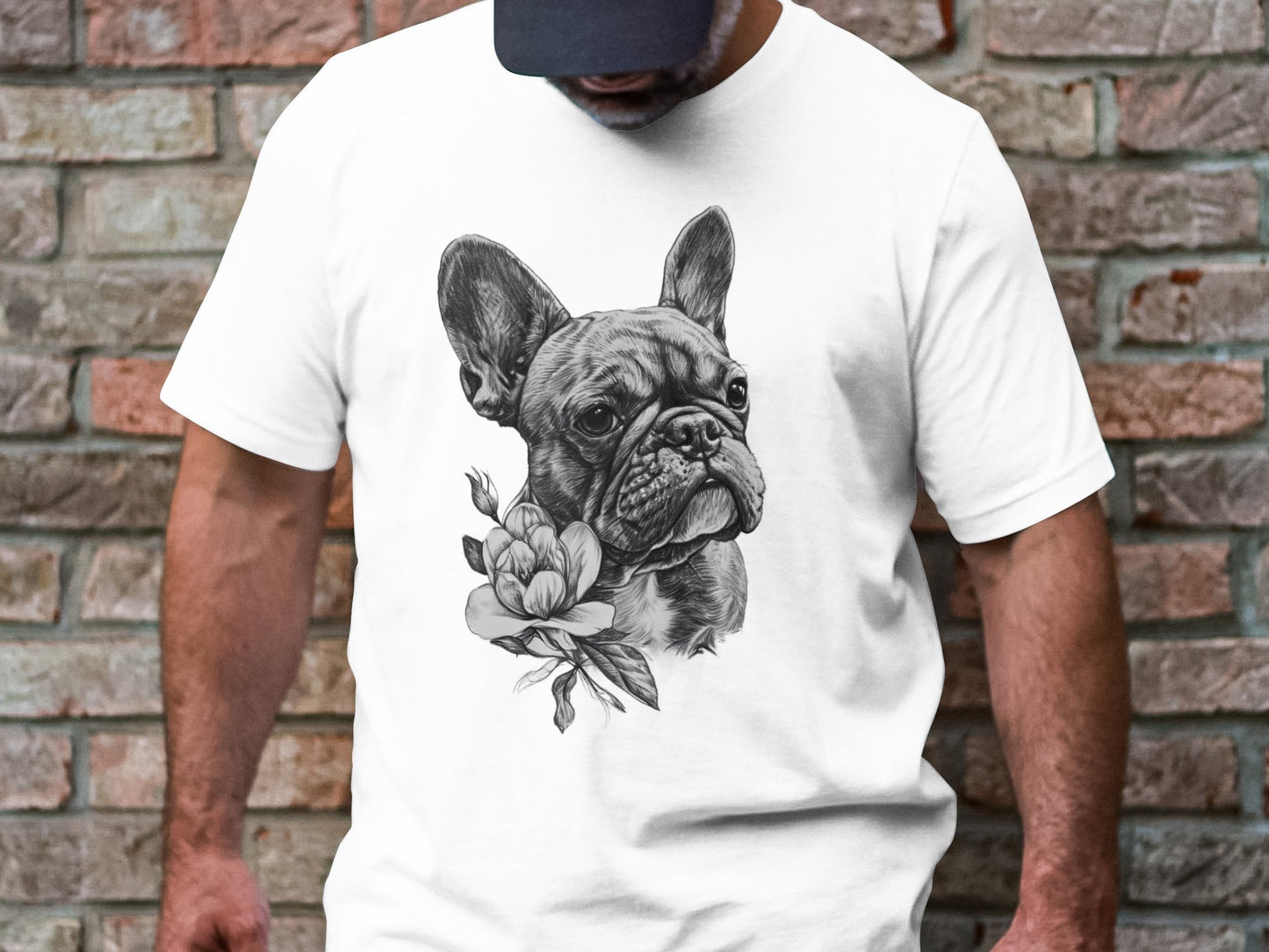 Frenchie Florals Tee - Elegance Meets Whimsy