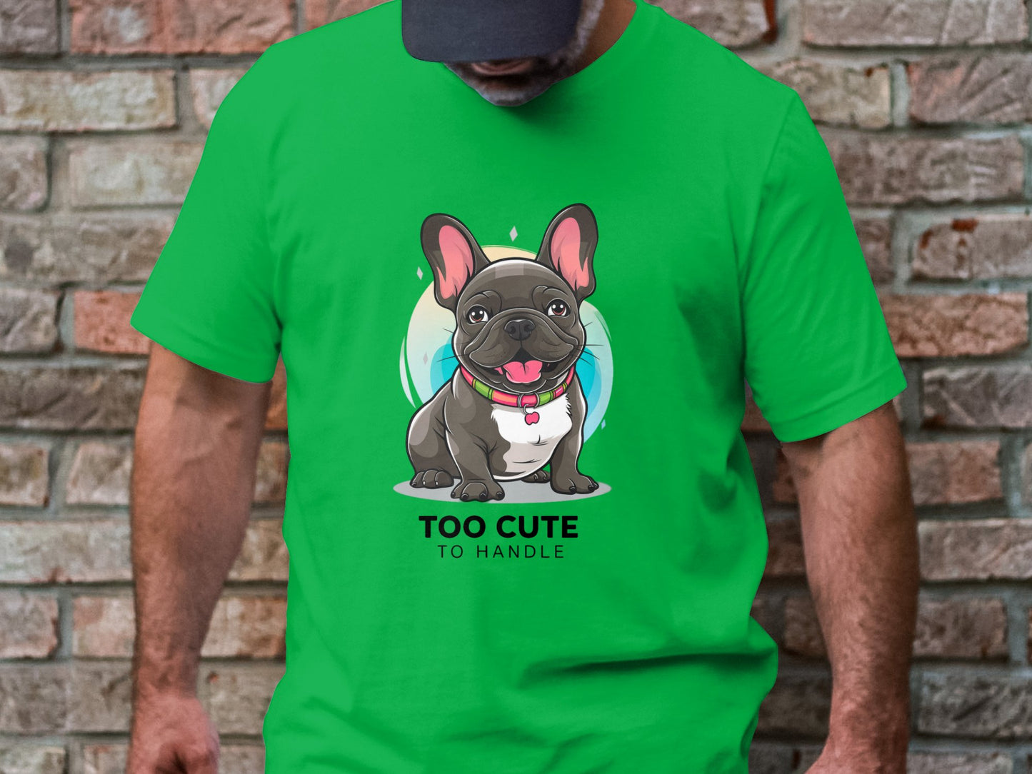 Too Cute Frenchie - French Bulldog Tee with Playful Charm