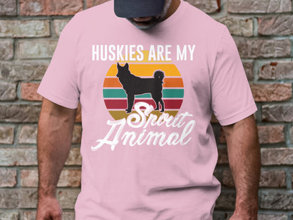 Retro Spirit Husky - 'Huskies are My Spirit Animal' Tee
