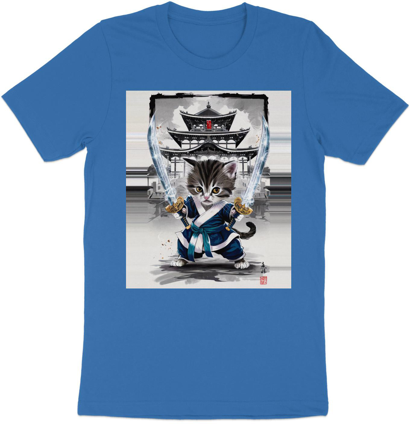 Samurai Kitten - Epic Warrior Cat Graphic Tee