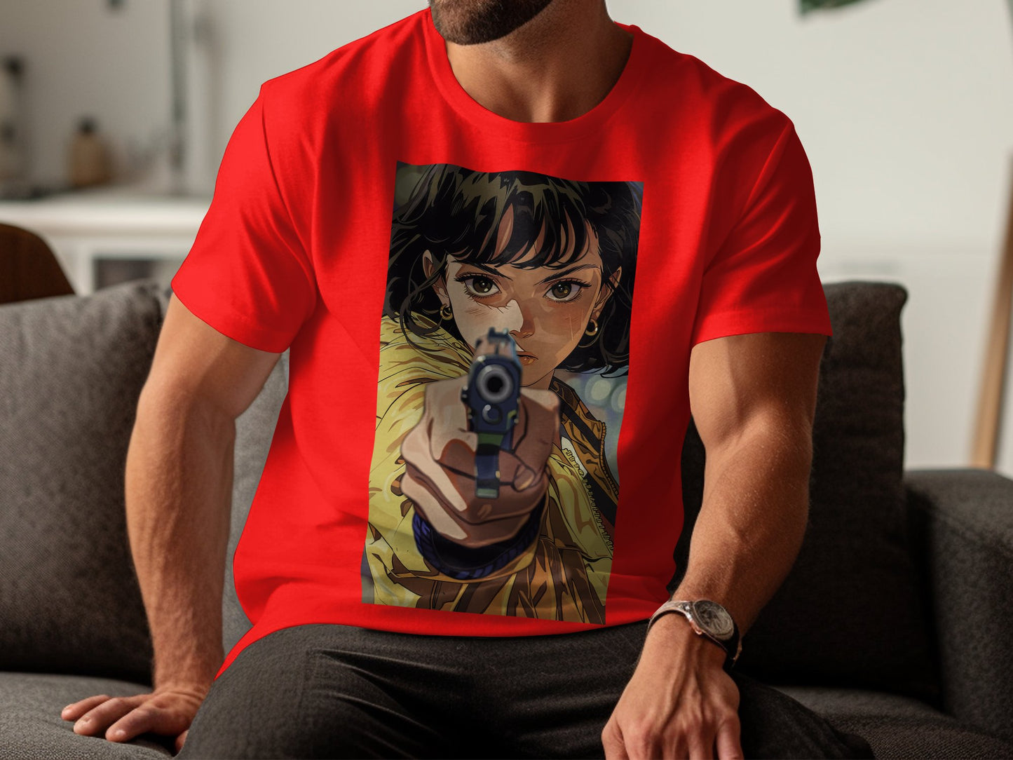 Intense Stare - Anime-Inspired Graphic Tee