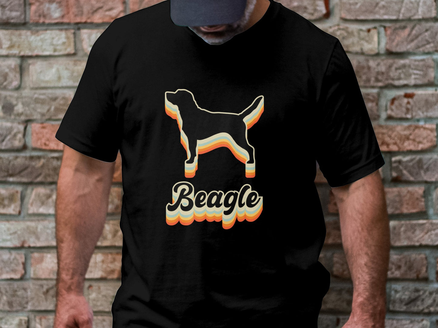 Retro Beagle Boogie - 70's Vintage Beagle Silhouette Tee