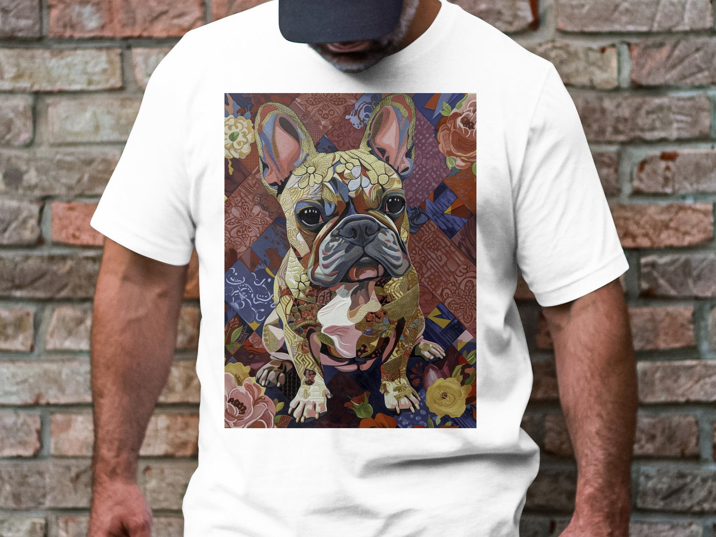 Frenchie in Floral Tee - Petals of Personality