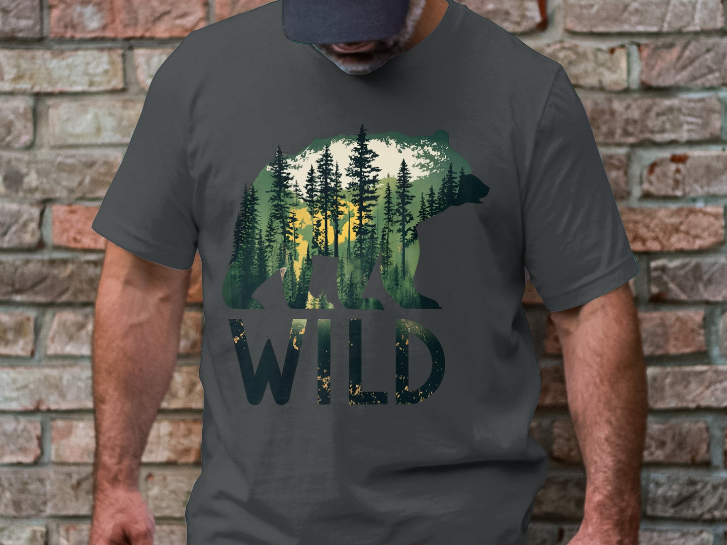Wilderness Echo - Bear And Forest Vector Tee