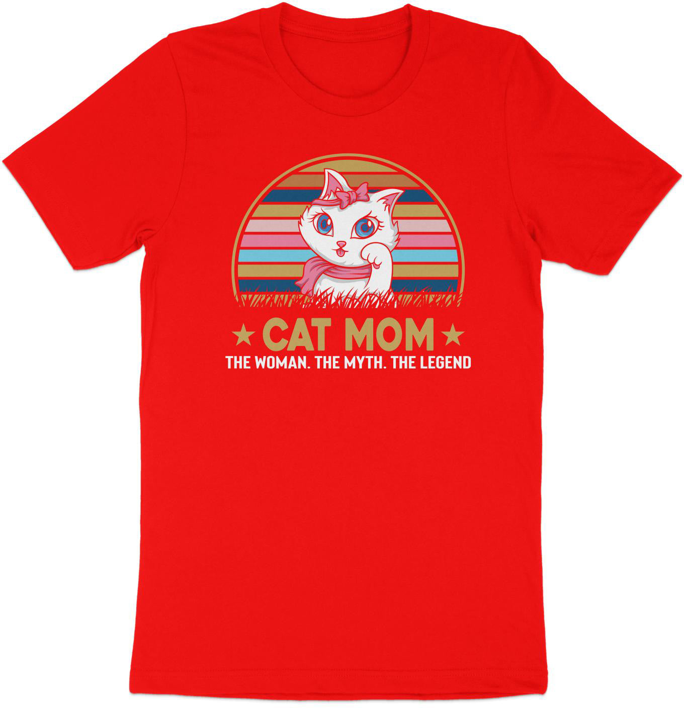 Retro Cat Mom Legend Tee - Chic Feline Fashion Statement