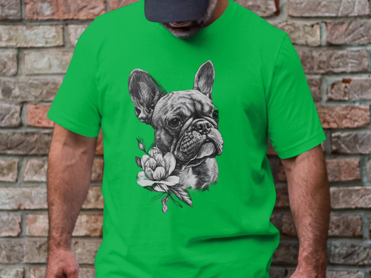 Frenchie Florals Tee - Elegance Meets Whimsy
