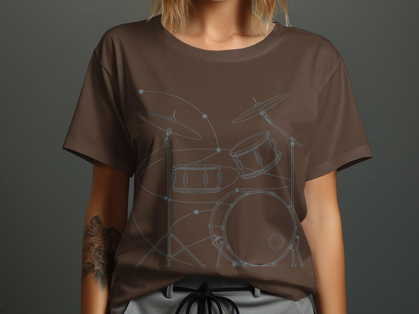 Rhythm And Lines - Minimalist Drummer Tee