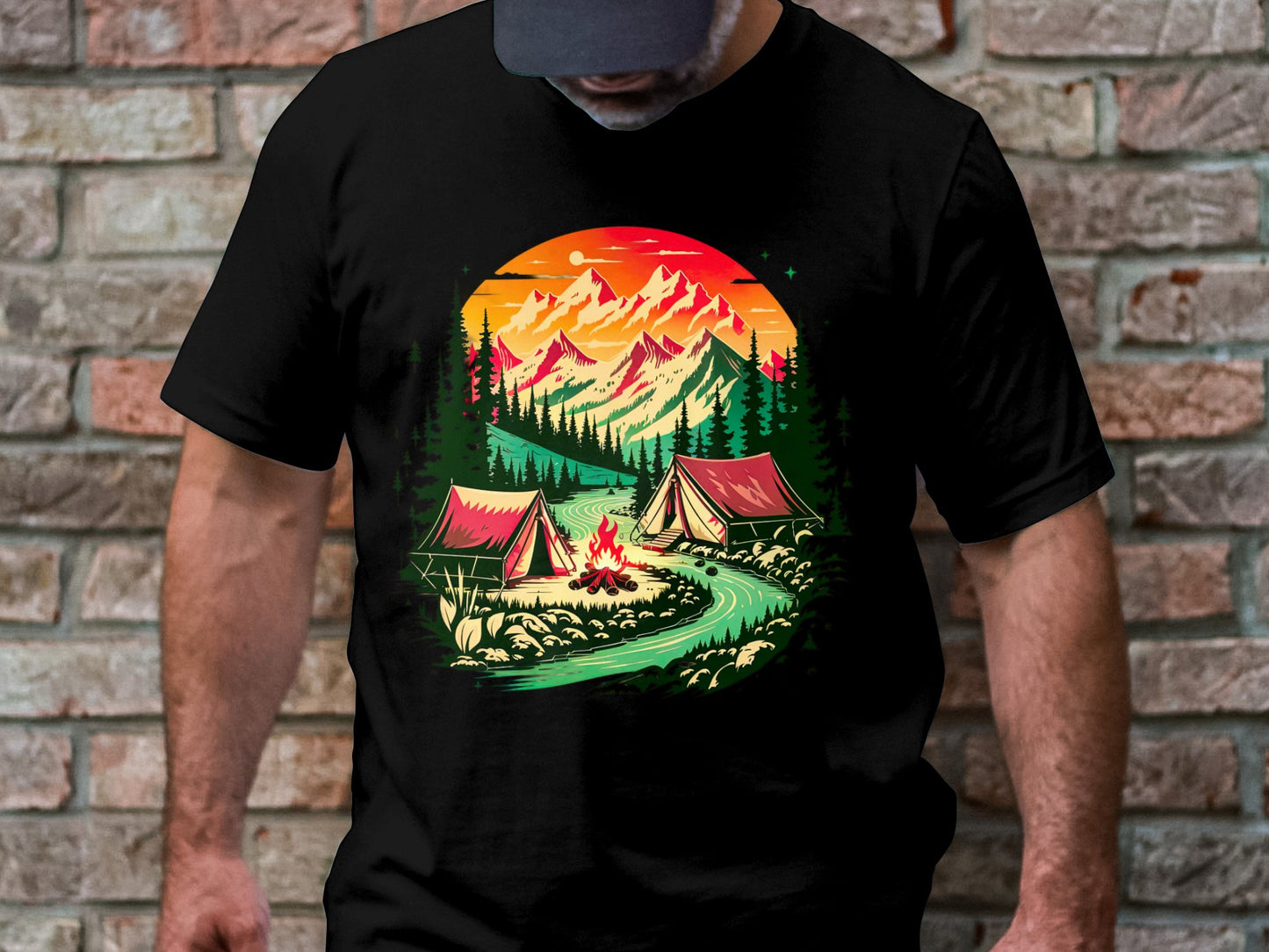 Bonfire Bliss by the River Tee – Embrace the Wilderness