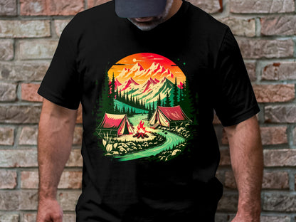 Bonfire Bliss by the River Tee – Embrace the Wilderness