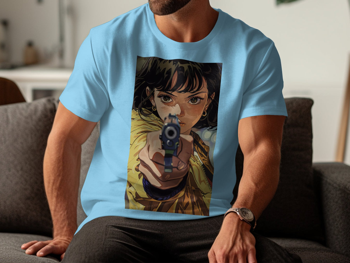 Intense Stare - Anime-Inspired Graphic Tee