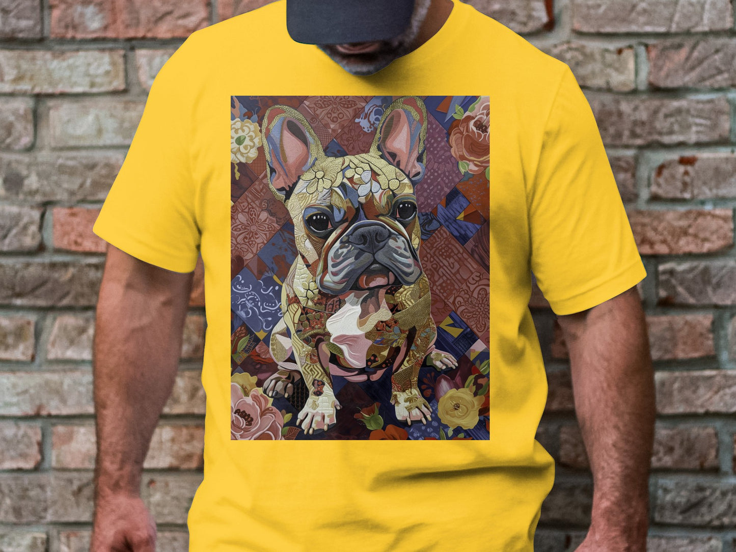 Frenchie in Floral Tee - Petals of Personality
