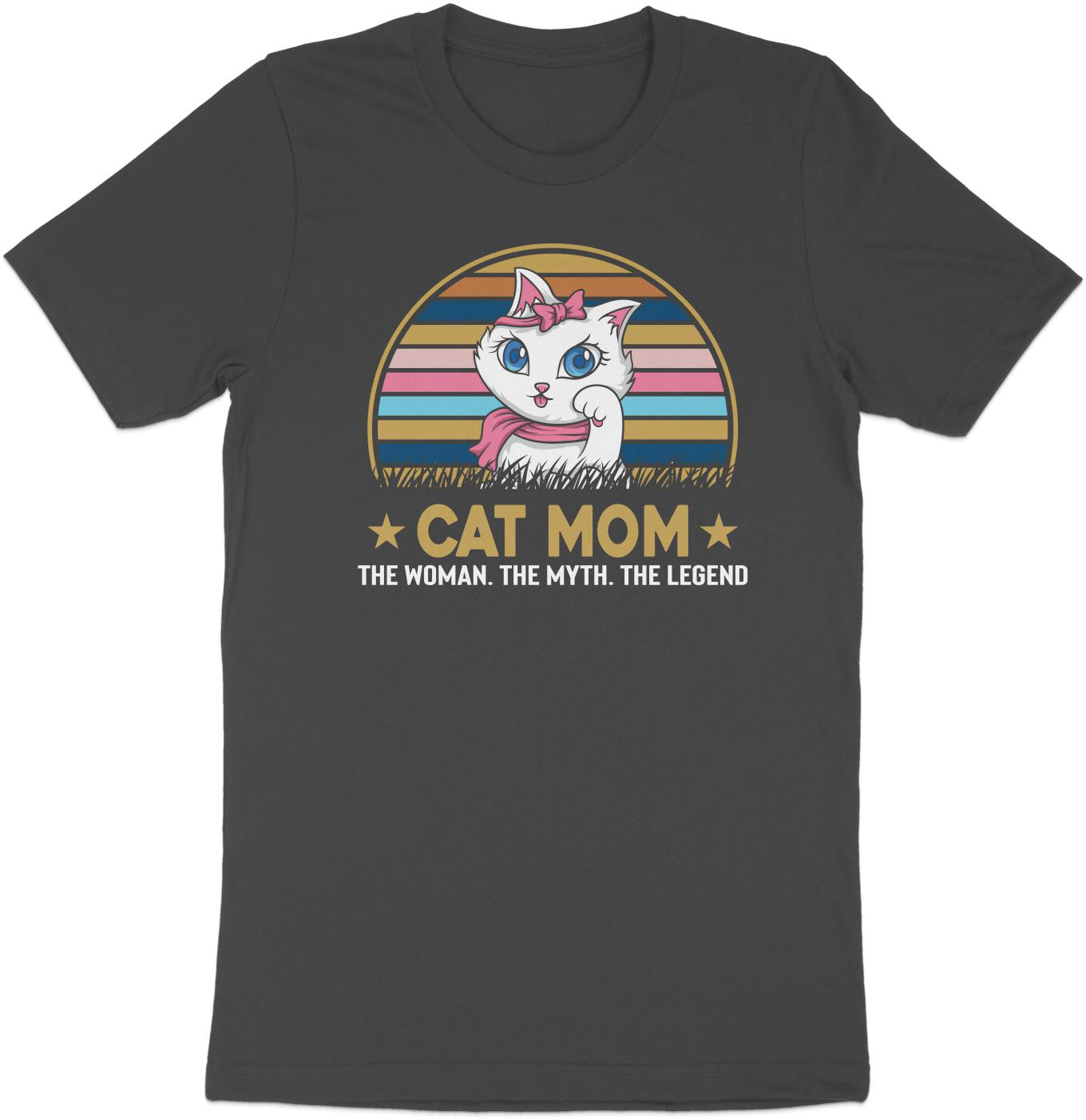 Retro Cat Mom Legend Tee - Chic Feline Fashion Statement