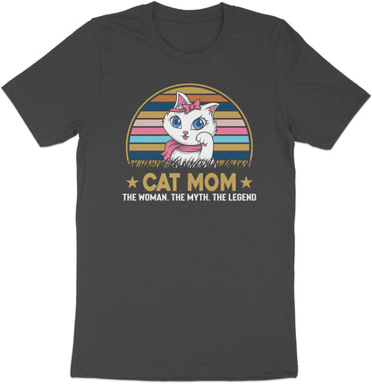 Retro Cat Mom Legend Tee - Chic Feline Fashion Statement