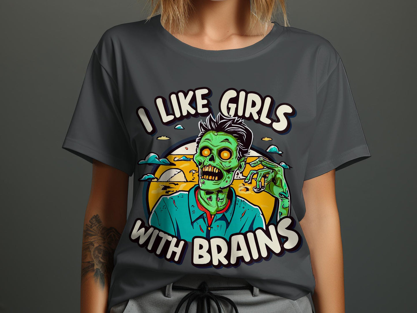 Undead Compliments T-Shirt – 'I Like Girls with Brains'"