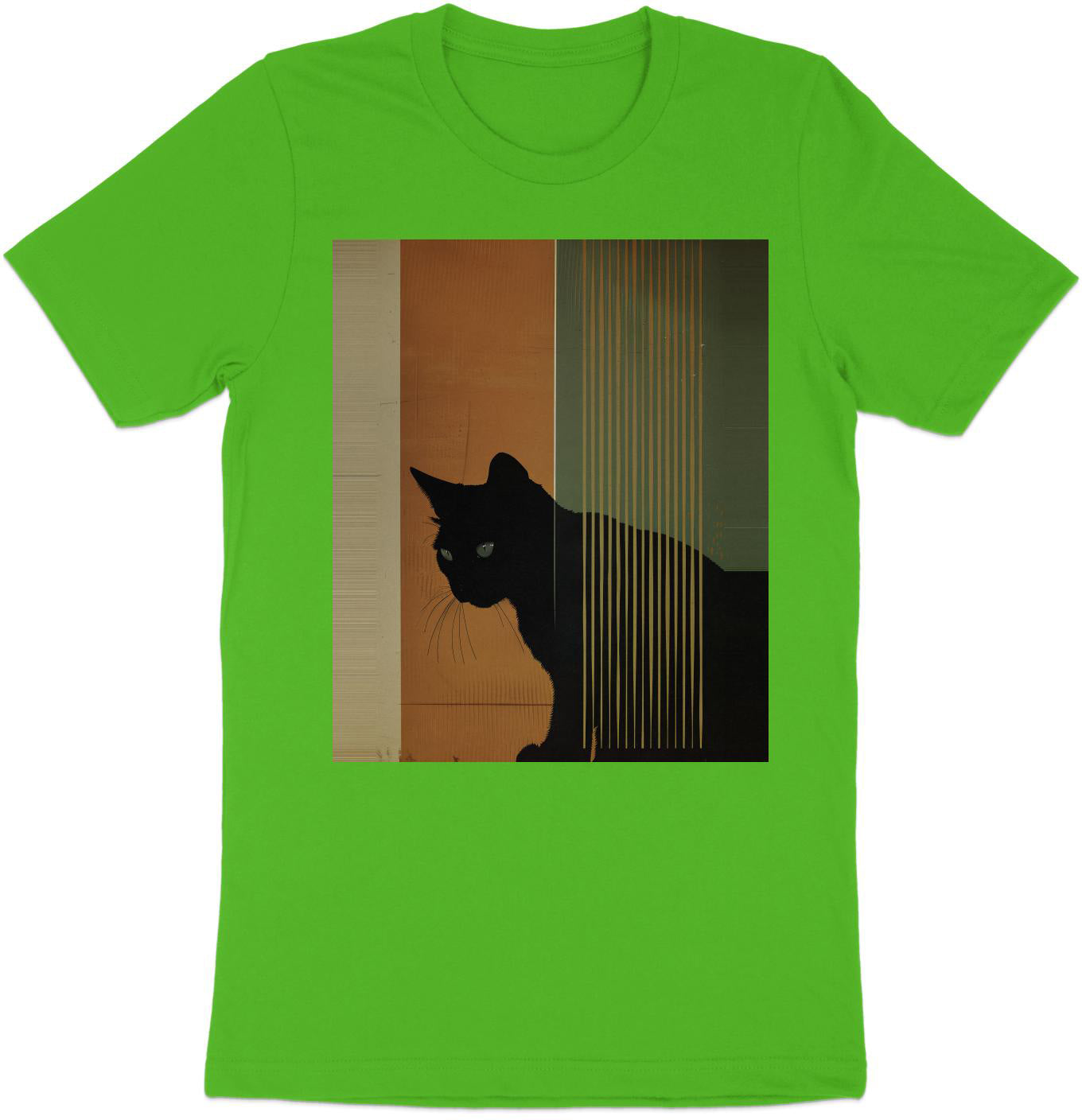 Nocturnal Gaze Cat Tee - Artistic Whiskers & Midnight Mystery