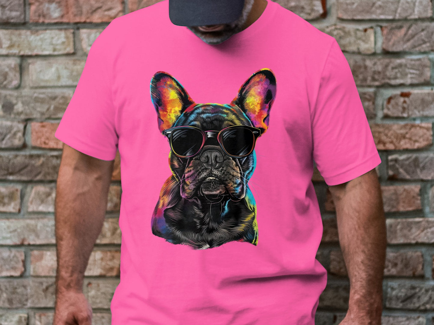 Vibrant Pup Tee - Frenchie Charm with a Colorful Twist!