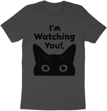I'm Watching You! Cat Silhouette Tee - Whimsical Feline Fashion