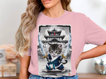 Samurai Kitten - Epic Warrior Cat Graphic Tee
