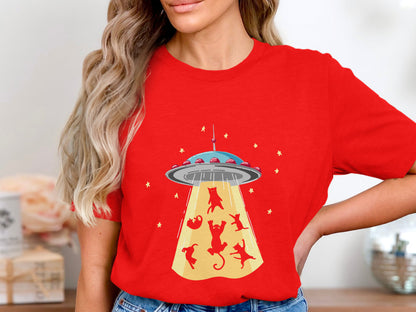 Cat-astrophic Abduction Tee - Whiskers In Space