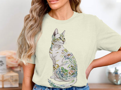 Nature’s Purrfection Watercolor Cat T-Shirt