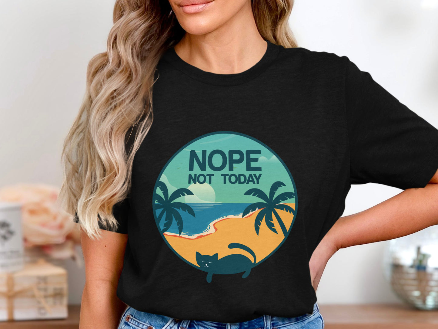 Beachside Feline Retreat Tee - NOPE Not Today