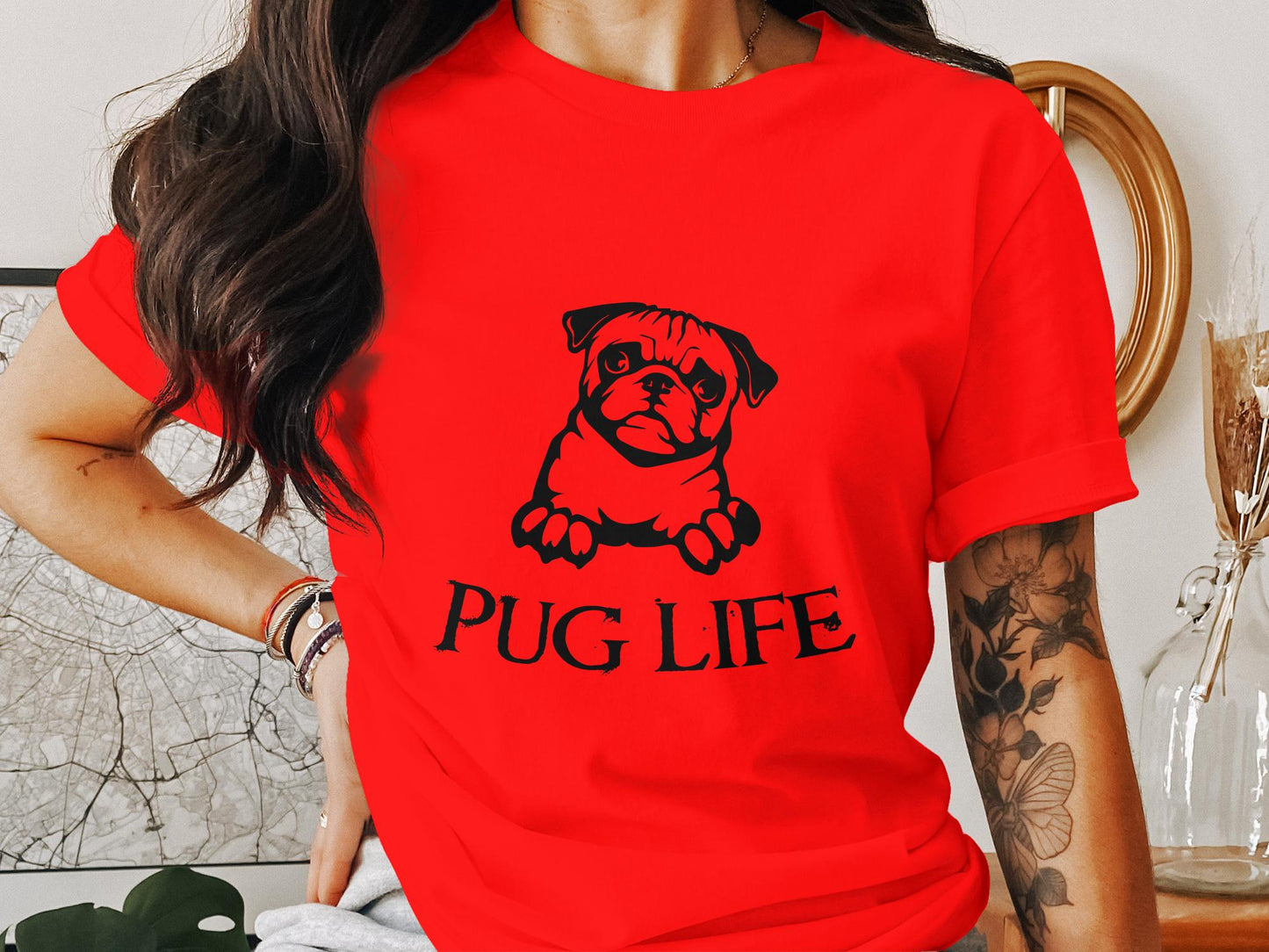 Pug Life Cartoon Tee - Embrace the Pug Attitude